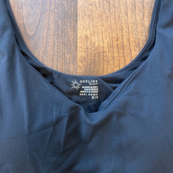 NWT Aerie Offline Tiebreaker Black Pleated Active Dress Romper Size Medium - Picture 4 of 7